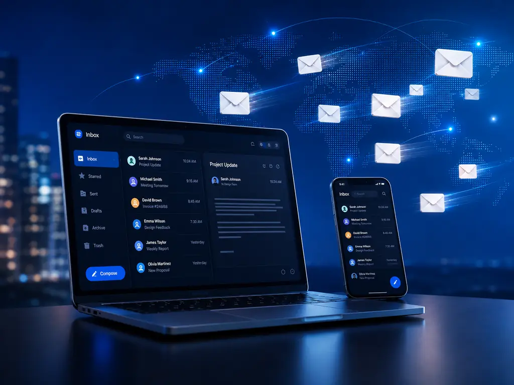 Connected digital communications across a laptop, phone and global network